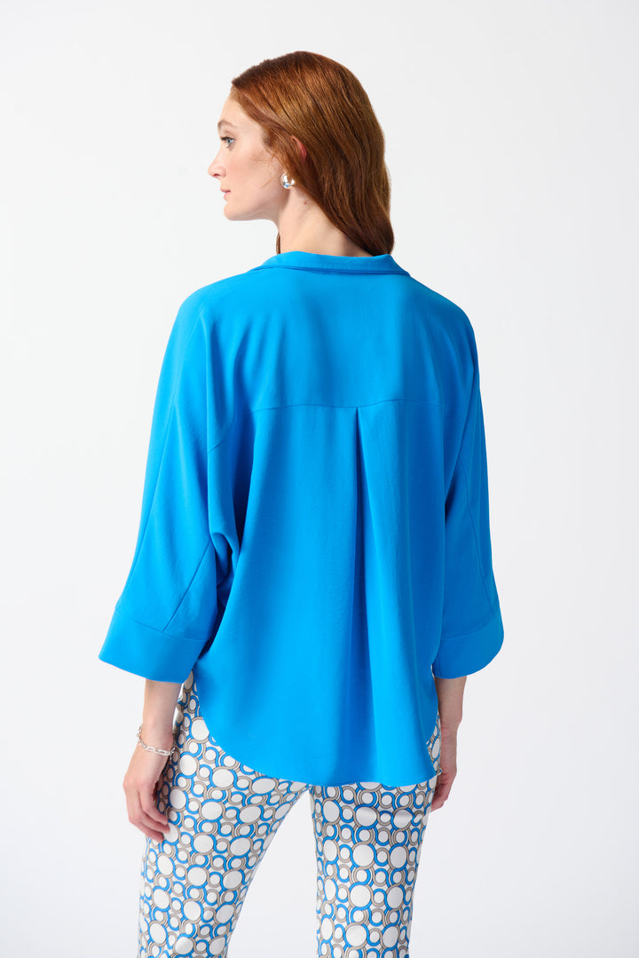 BUTTONED COLLAR BOXY TOP