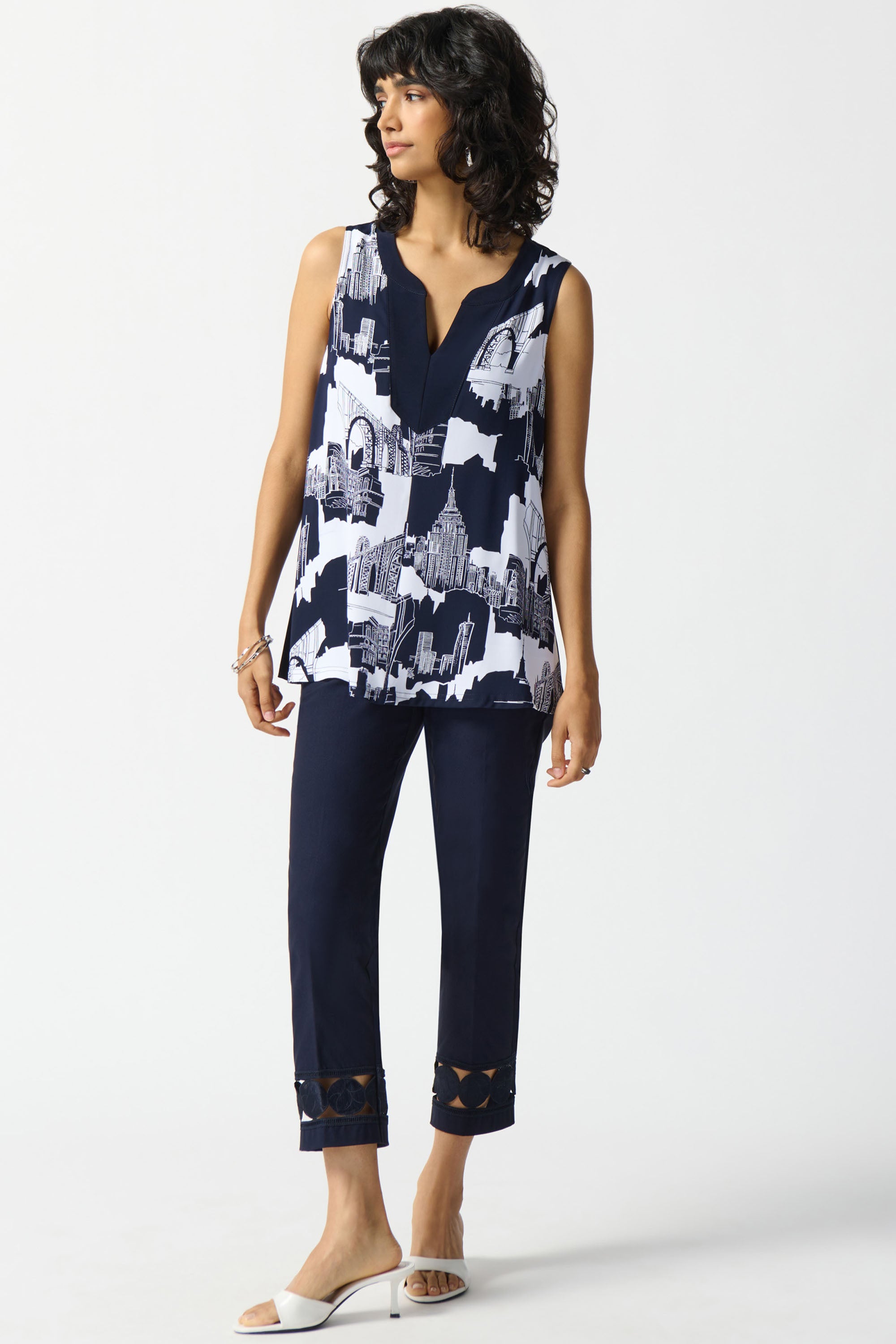 CROP PANT WITH CIRCLE LACE HEM – Aldila Boutique