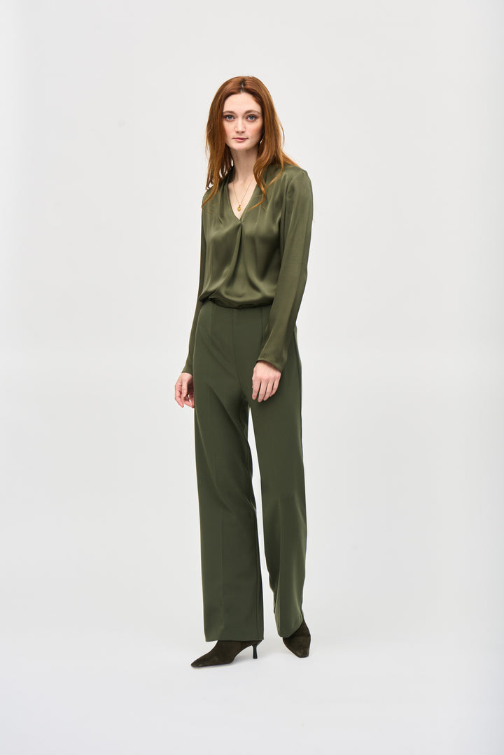 Joseph Ribkoff Fall 2024 The wide leg design and slip on waist provide both comfort and style. Unlined for ultimate versatility, dress them up or down for any occasion.