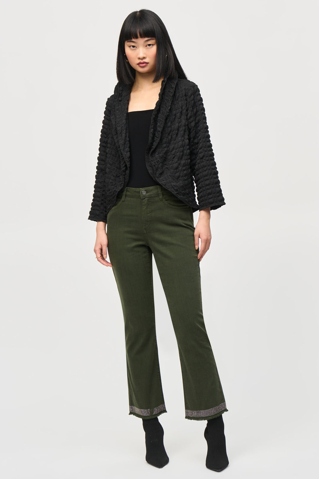 BUBBLE TEXTURED CROP JACKET