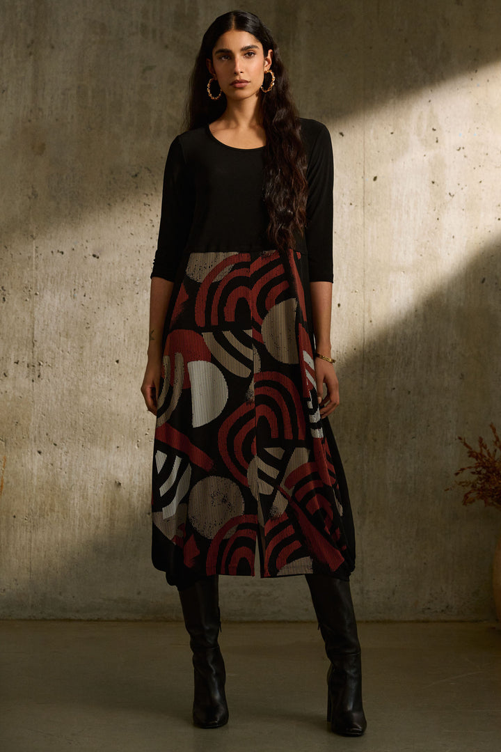 GEOMETRIC PRINT COCOON DRESS