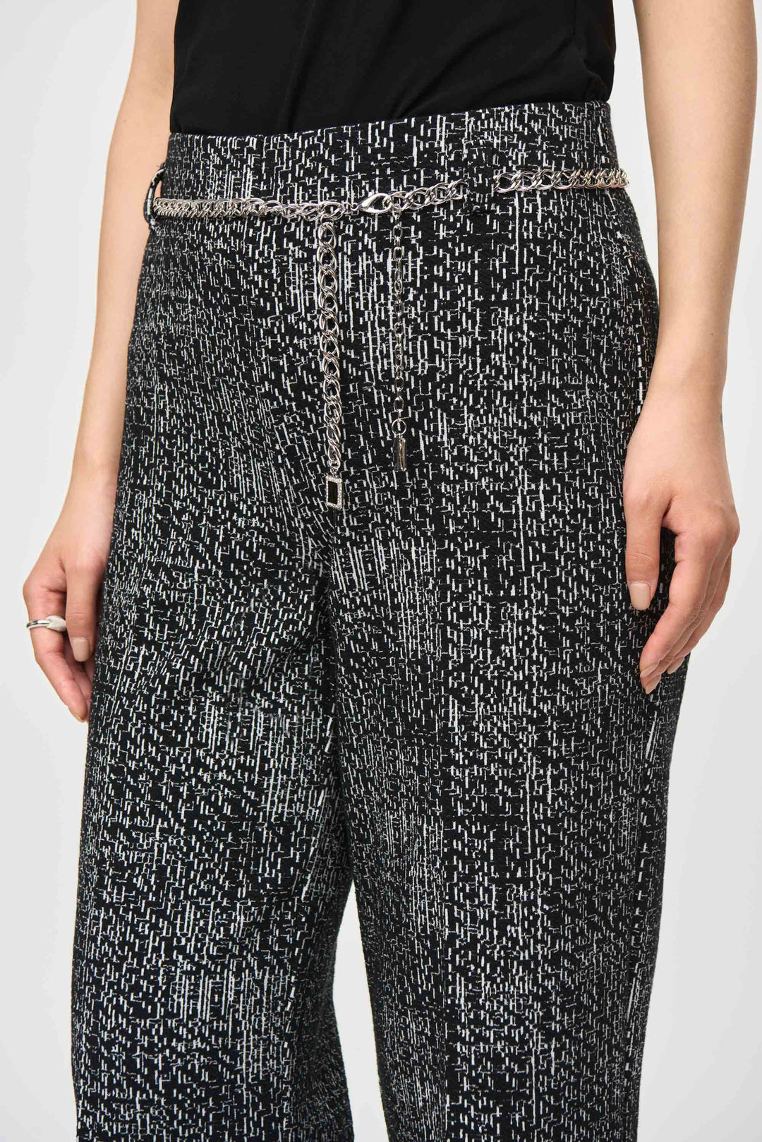 TWEED PRINT WIDE LEG PANT