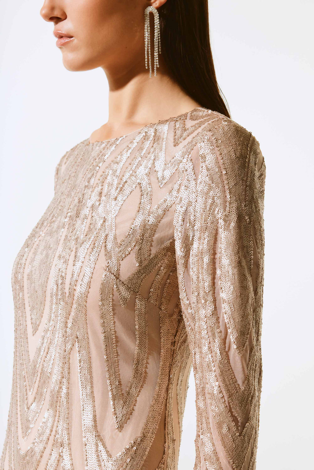 PLACEMENT SEQUINS DRESS