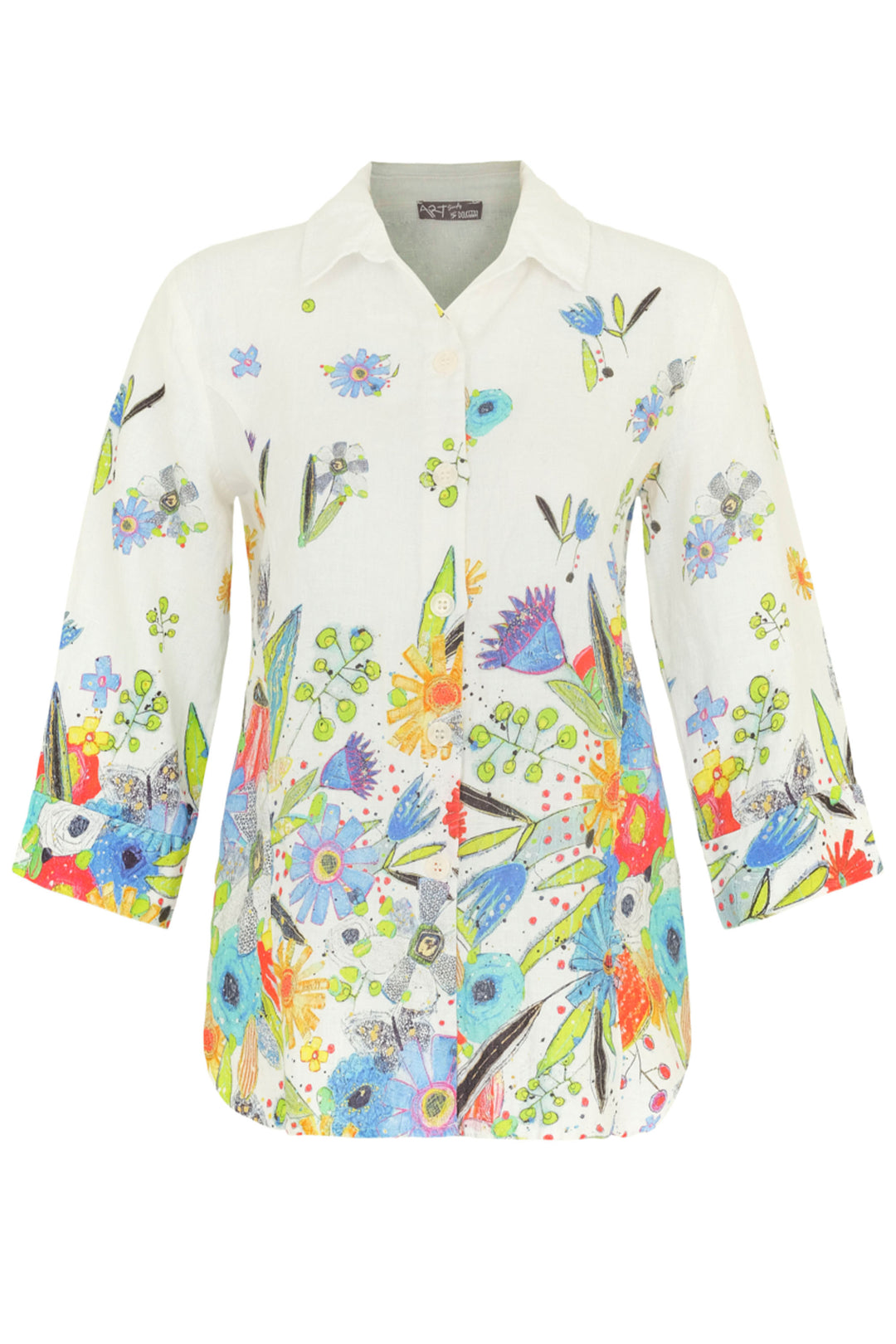 Dolcezza Spring 2024 With 3/4 dolman sleeves and a neat floral sping design, this blouse-style top is perfect for both casual and elegant occasions.