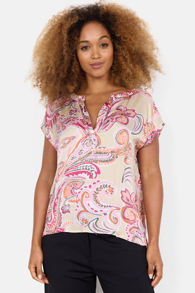 SOYA CONCEPT VERONIKA 2 Black & Gold Geo Print Blouse