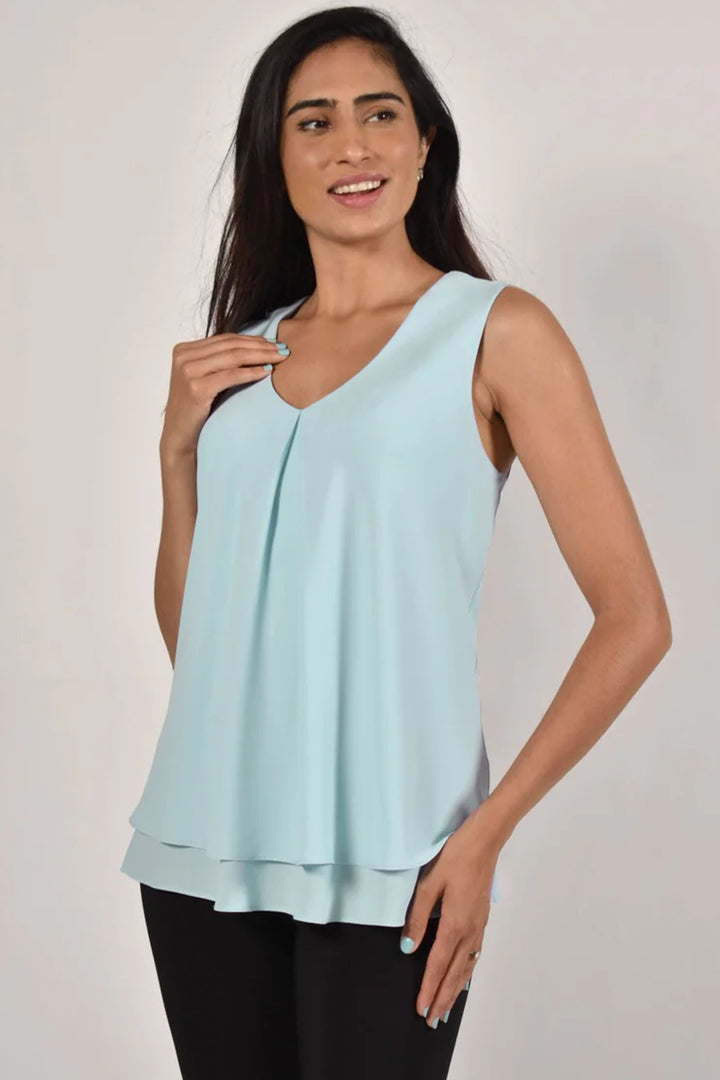 Frank Lyman women's business casual layered camisole with sleeveless style - aquamist