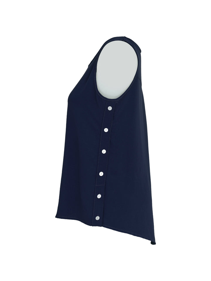 SUMMER VIBES NAVY CAMI WITH SIDE BUTTONS