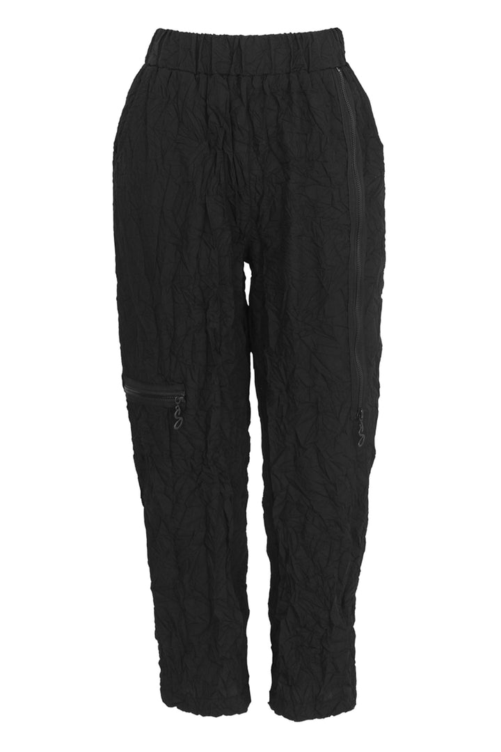 STONE ALLEY BLACK CROP PANT WITH ZIPPERS