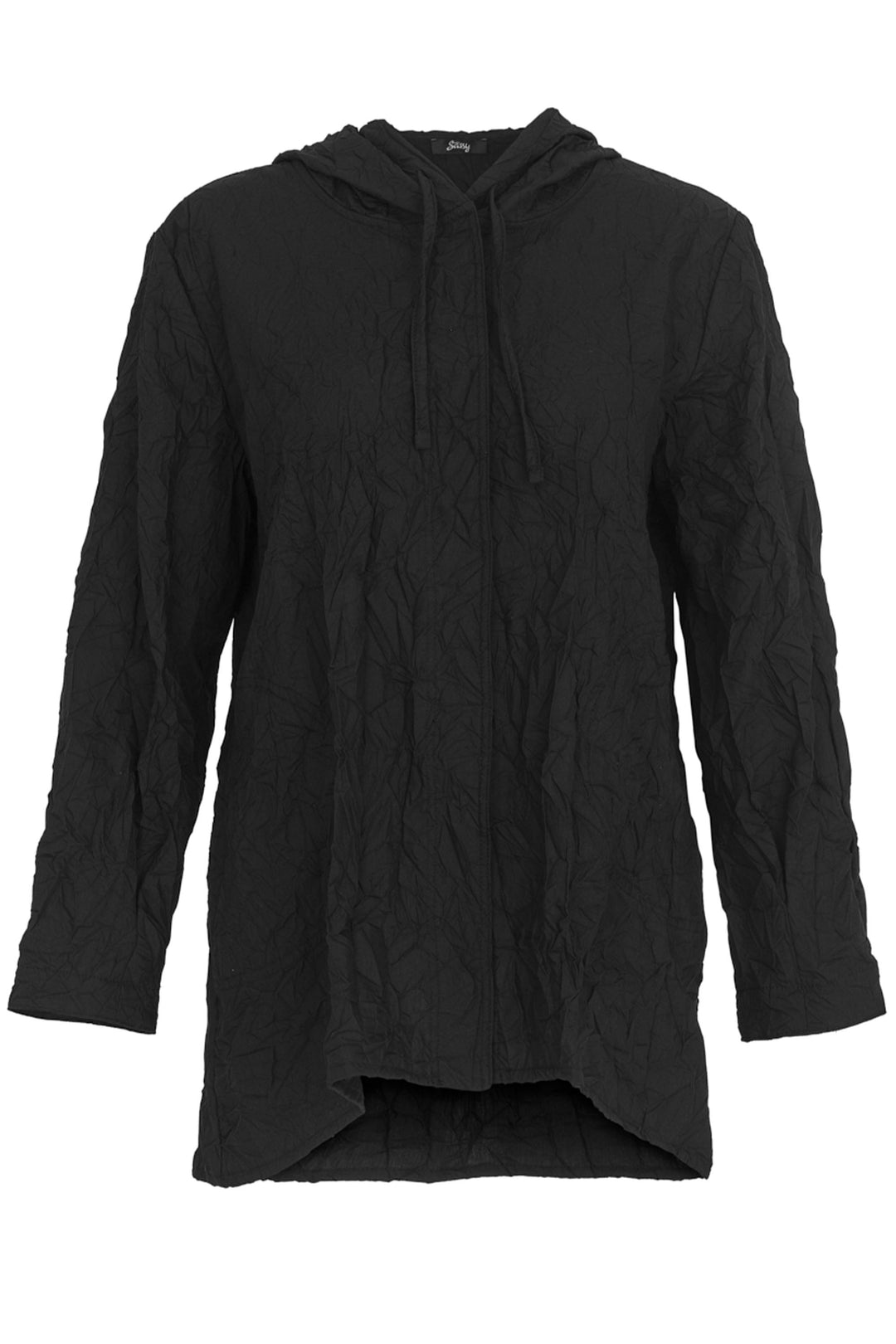 Ever Sassy Spring 2024 hoodie jacket, crinkle texture, drawstring hood with full length sleeves 