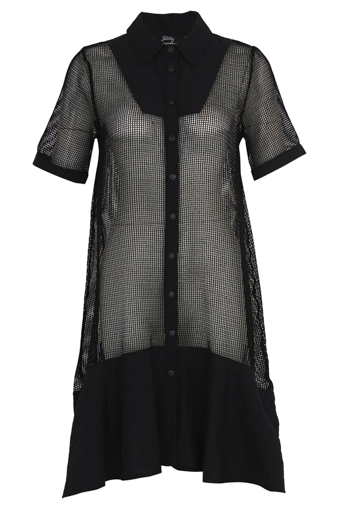 Ever Sassy Summer 2024 The contrast neckline, hem and cuffs add a trendy touch to the long shirt style, making it suitable as a dress, long shirt, or cover-up.