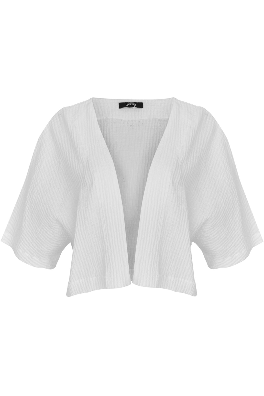 Ever Sassy Summer 2024 This Cotton Field White Cardigan is perfect for layering with its boxy cut and looser fit, providing comfort and versatility. 