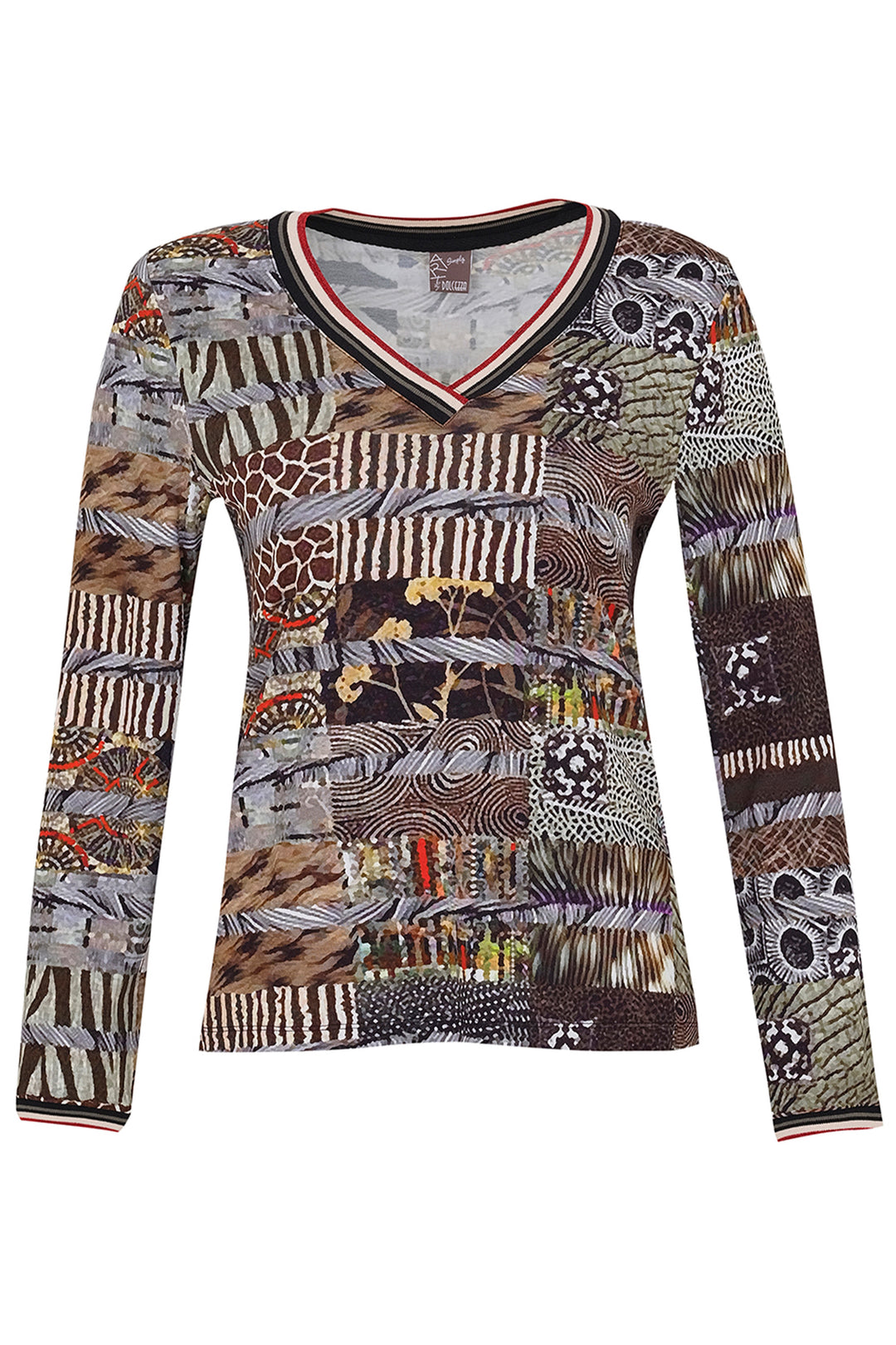 Made from comfort stretch fabric, it features stunning artwork by Sheree Joy Burlington. It comes with a flattering V-neck and full length sleeves, giving it a ageless look! 