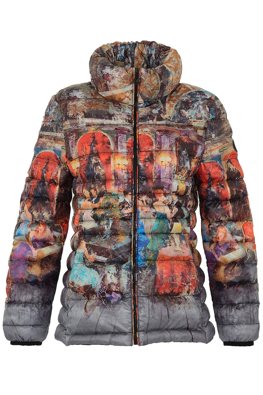 Its all-over print design and lightly padded fabric keep you fashionable and insulated on chilly fall and winter days.