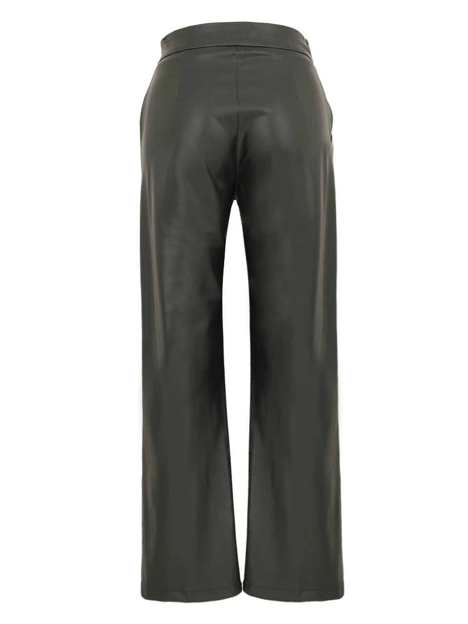 WIDE LEG PLEATHER PANT