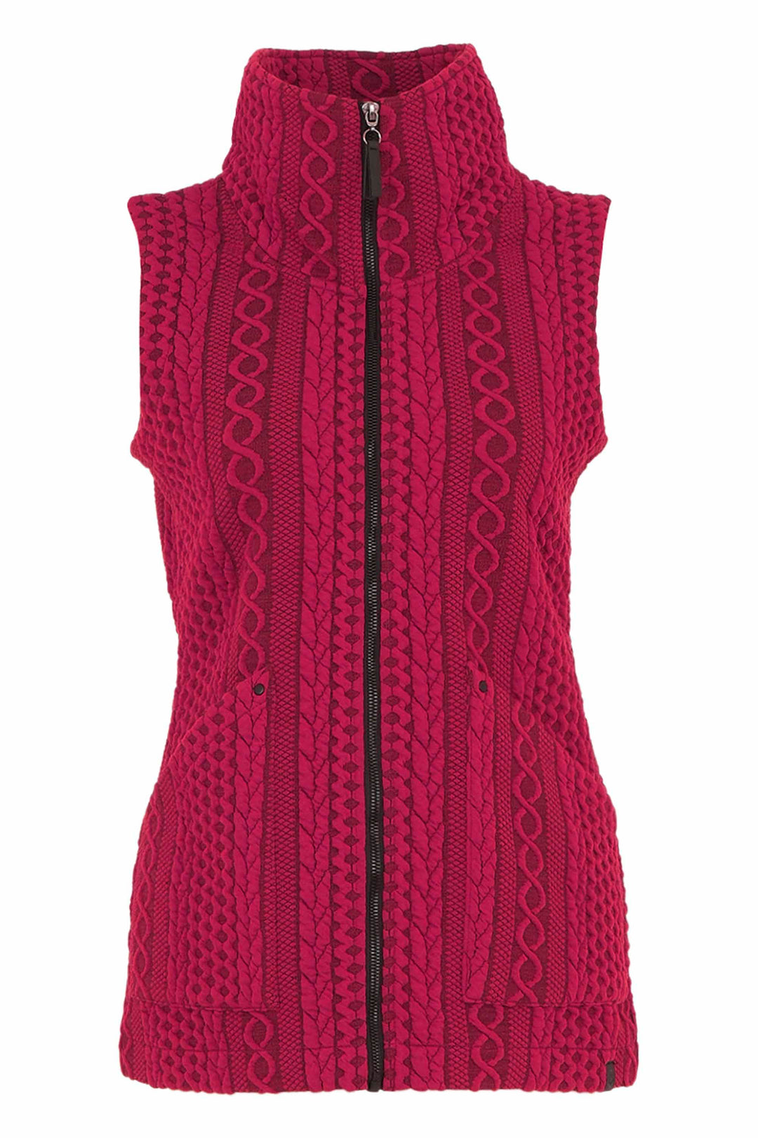 EMBOSSED CABLE ZIP VEST