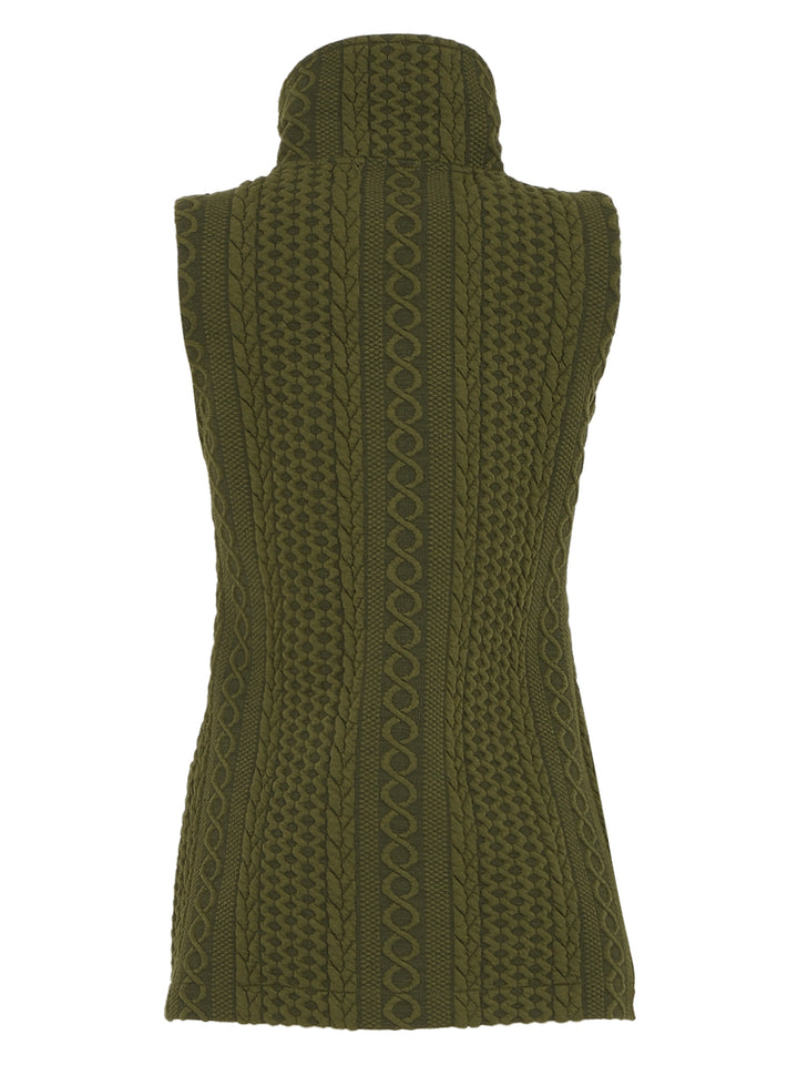 EMBOSSED CABLE ZIP VEST