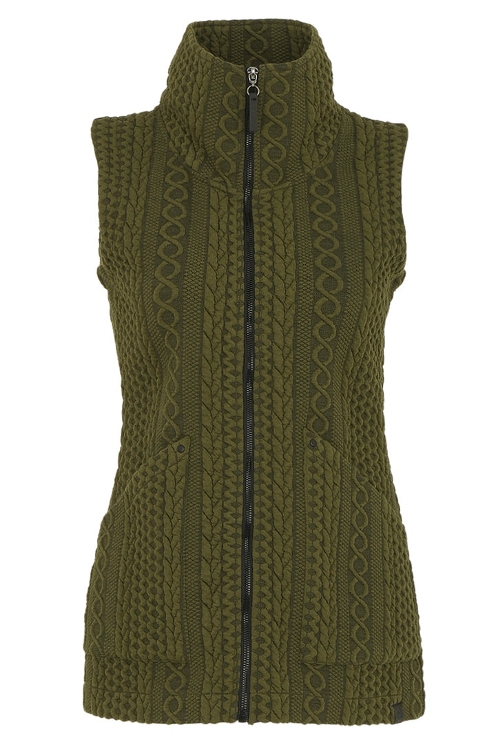 EMBOSSED CABLE ZIP VEST