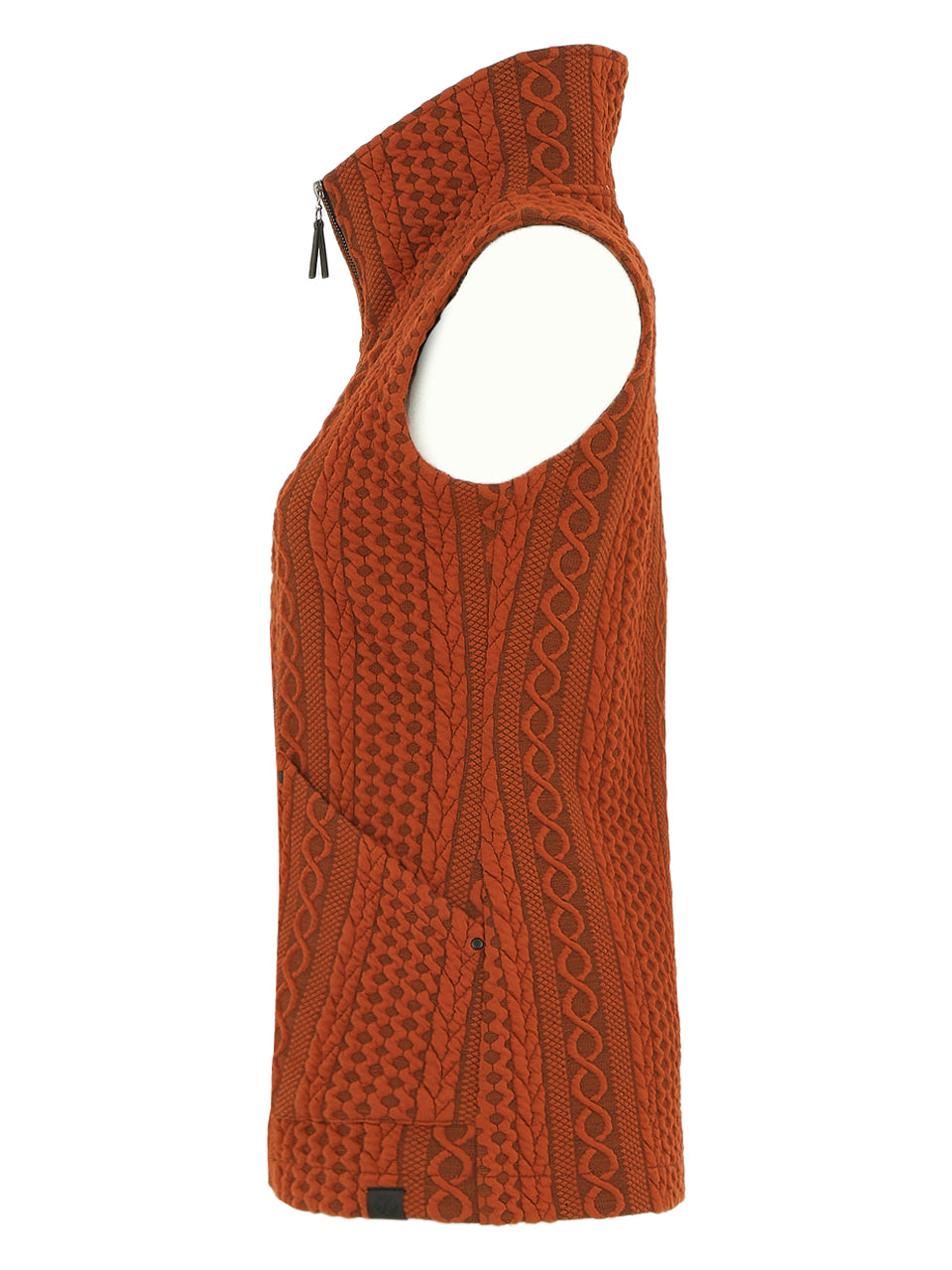 EMBOSSED CABLE ZIP VEST