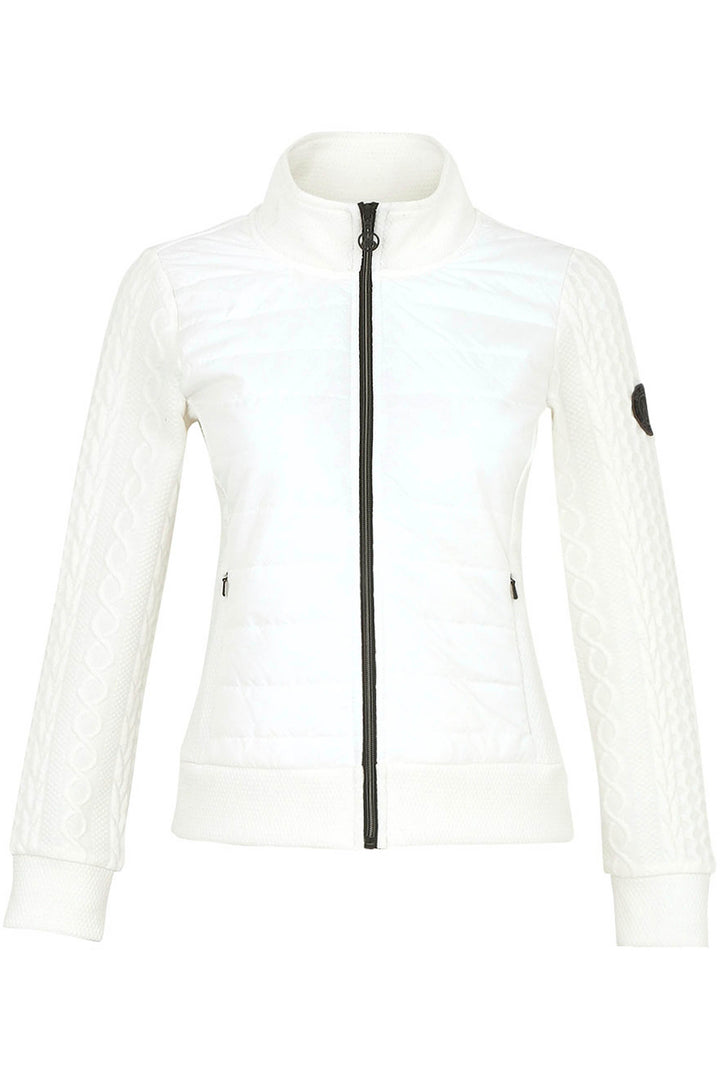 PUFFY FRONT EMBOSSED ZIP JACKET