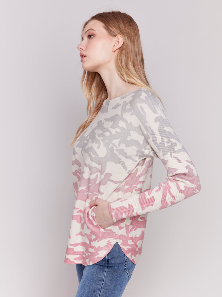 TWO TONE CAMO LS TOP