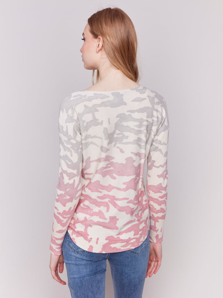 TWO TONE CAMO LS TOP