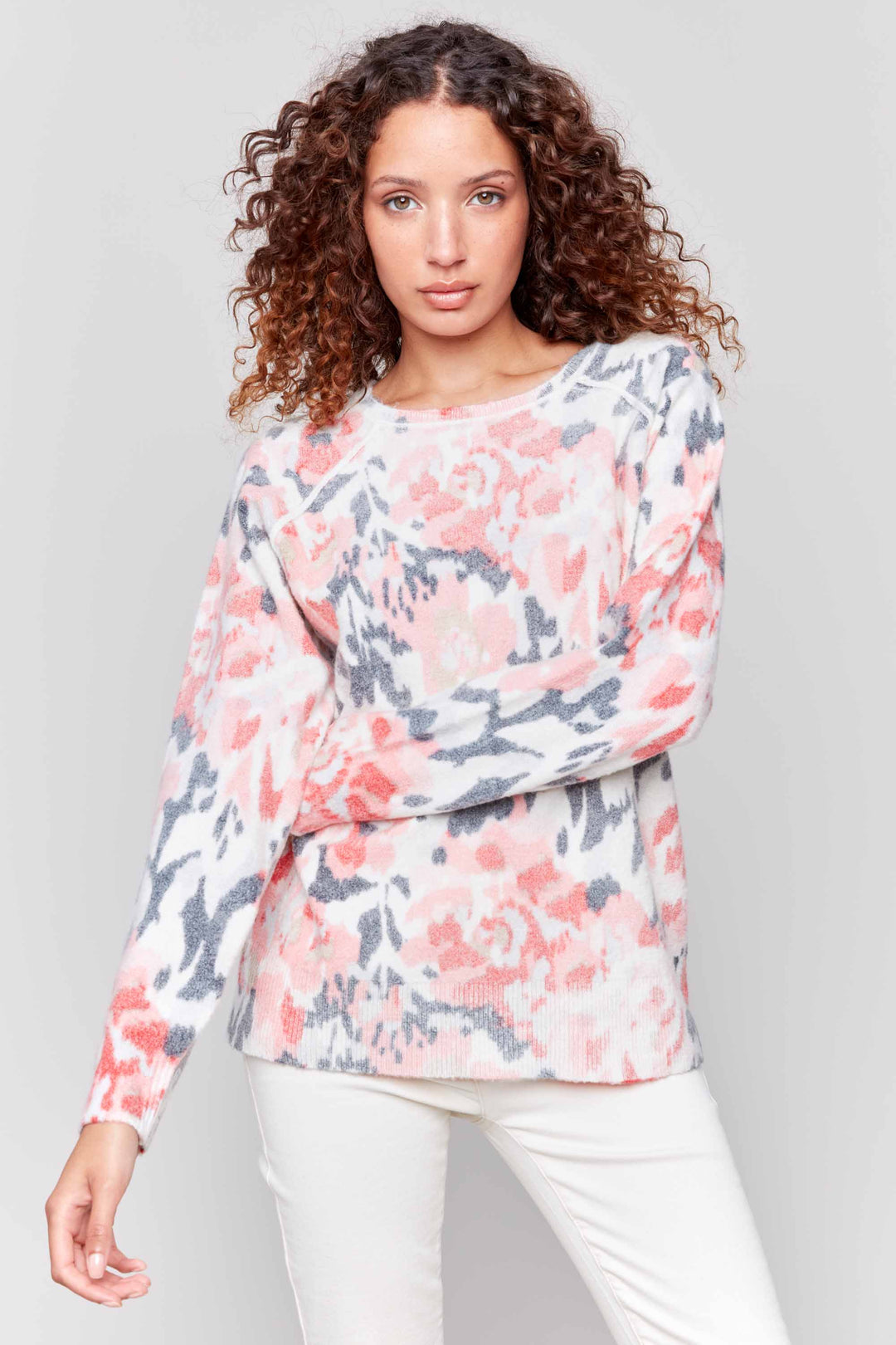 REVERSIBLE CAMO FLORAL TOP