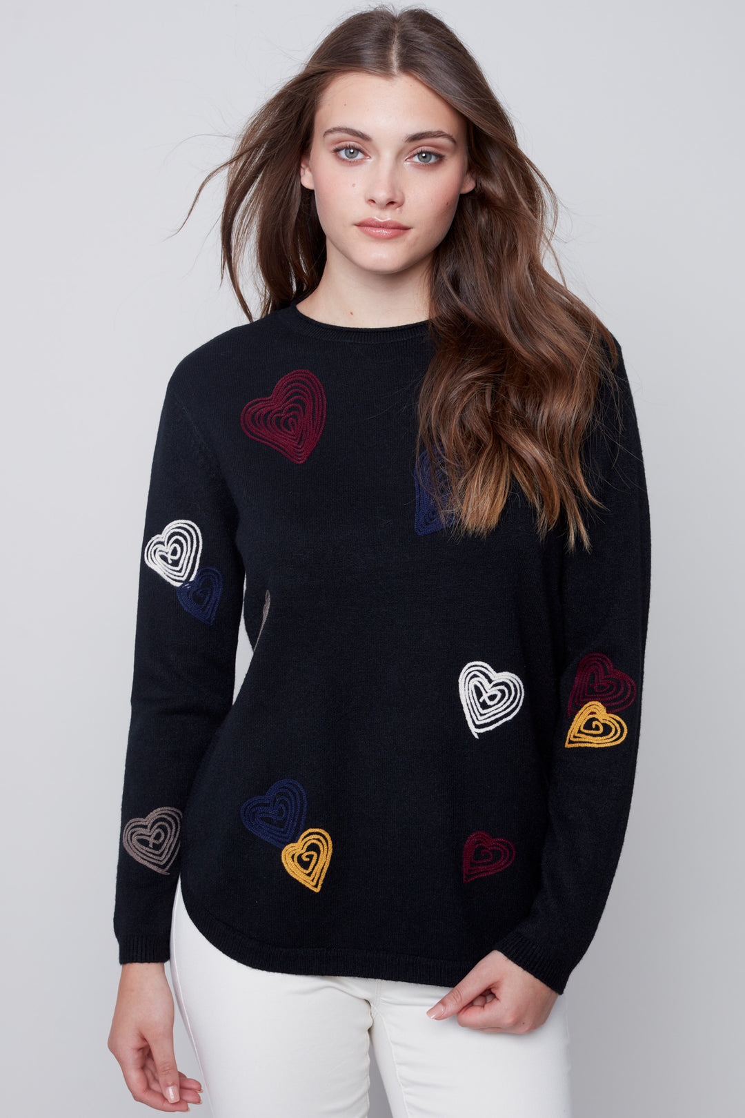 EMBROIDERED HEARTS TOP