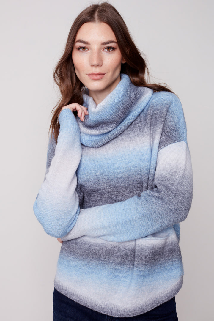 OMBRE LS TOP + SCARF