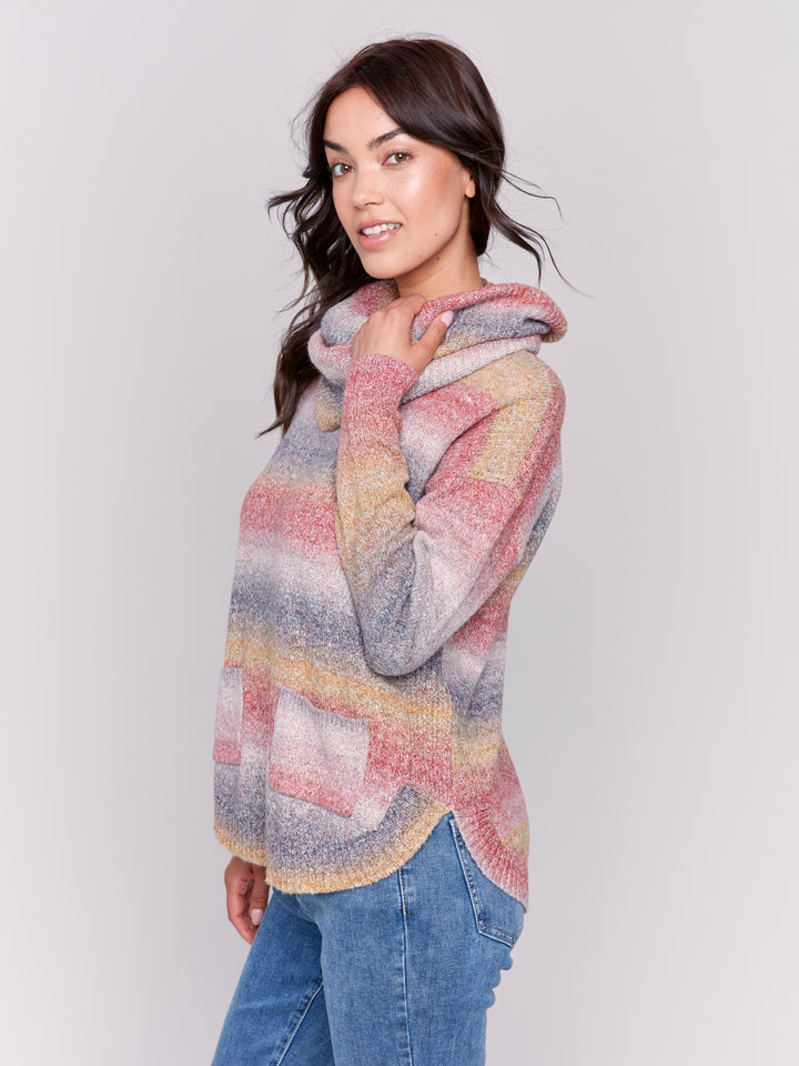 SPACEDYE STRIPE TOP + SCARF