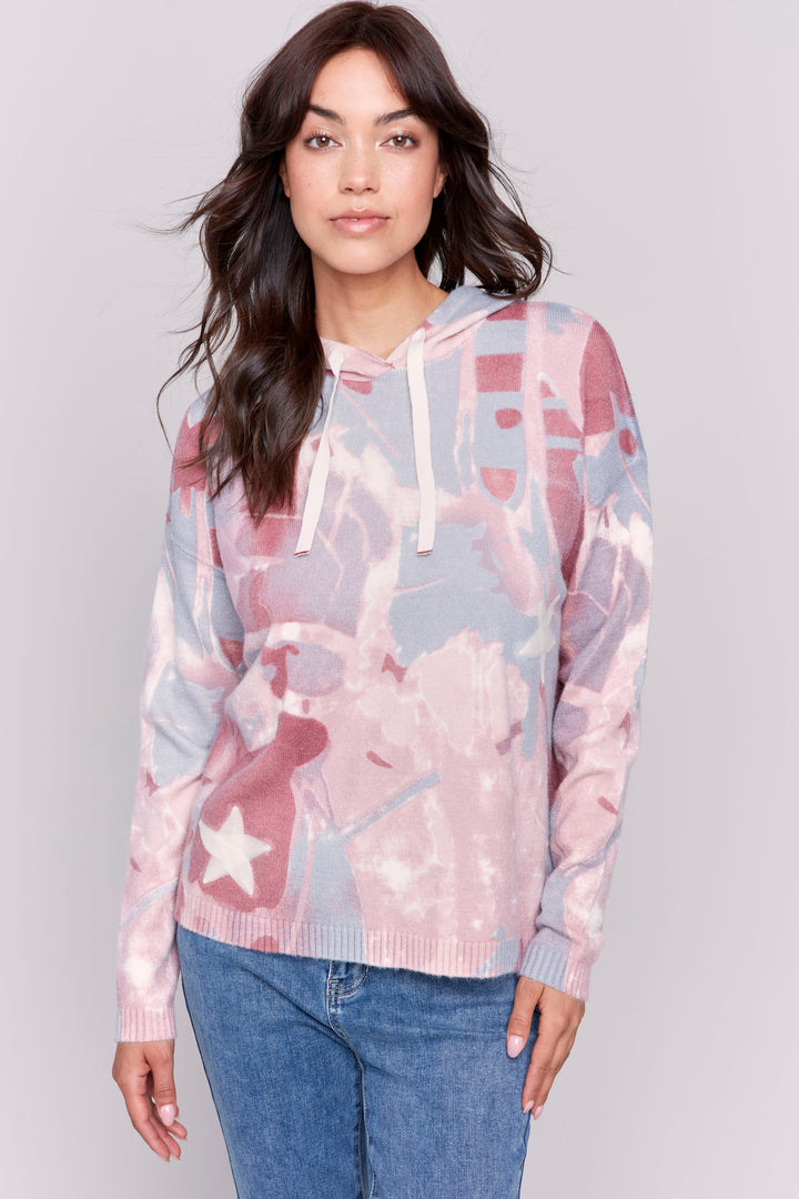 ABSTRACT STAR HOODIE TOP