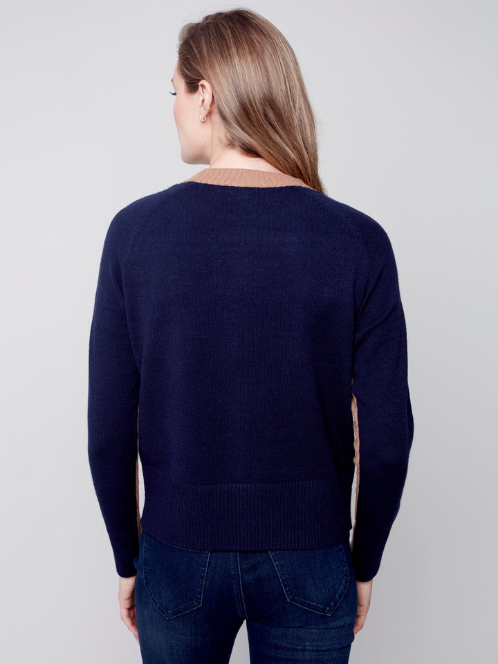 COLOURBLOCK TOP WITH CABLE DETAIL