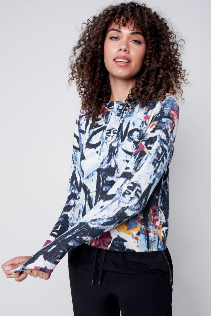 GRAPHIC LETTER PRINT LS TOP