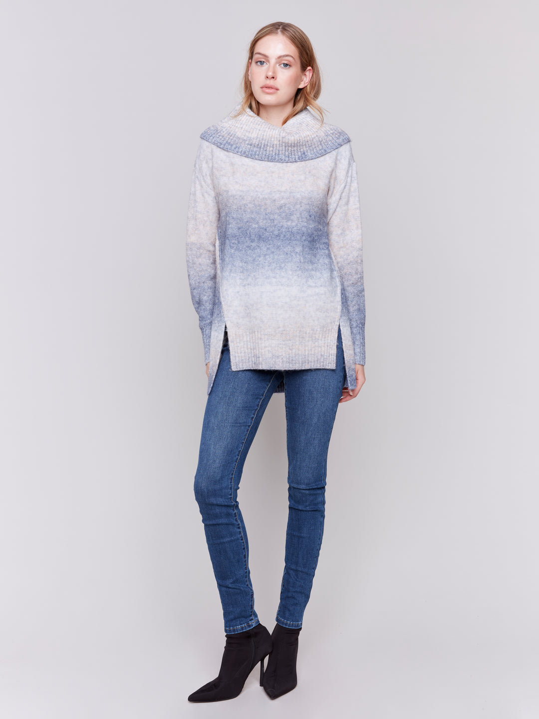 OMBRE SPACEDYE COWL TUNIC