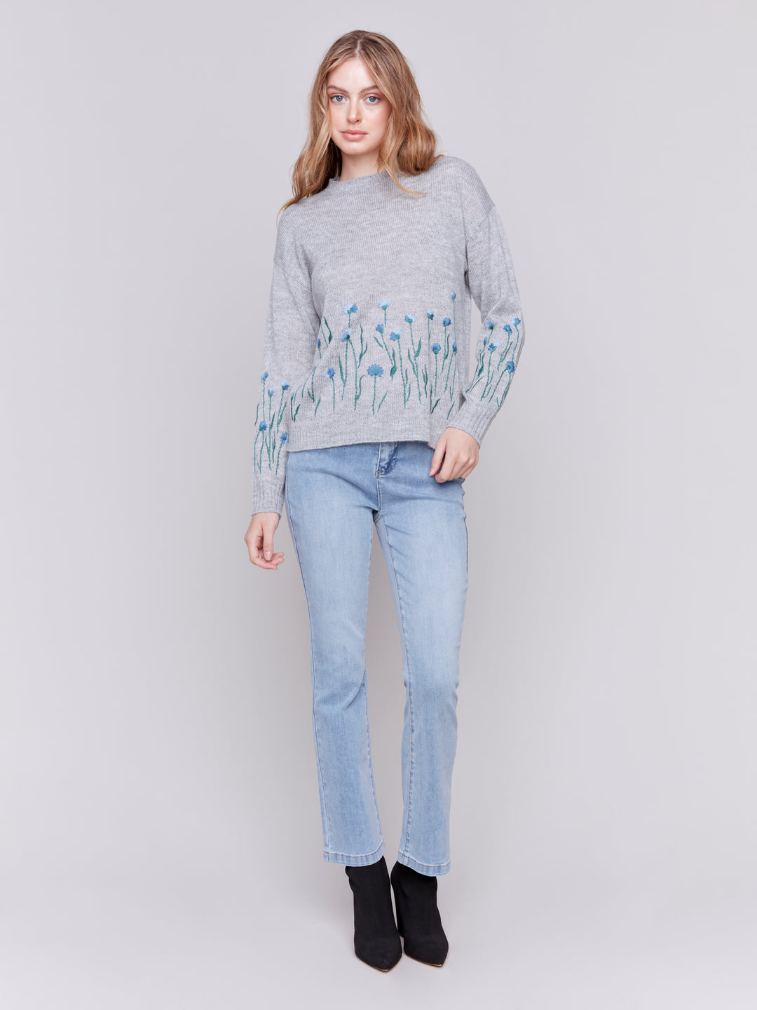 BORDER FLORAL LS TOP