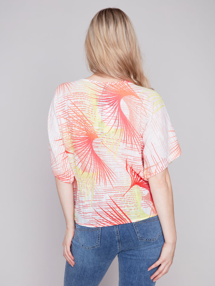 PALM SIDE TIE TOP