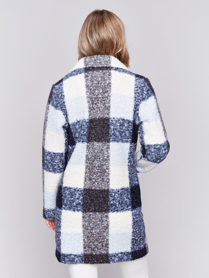 PLAID BOUCLE COAT