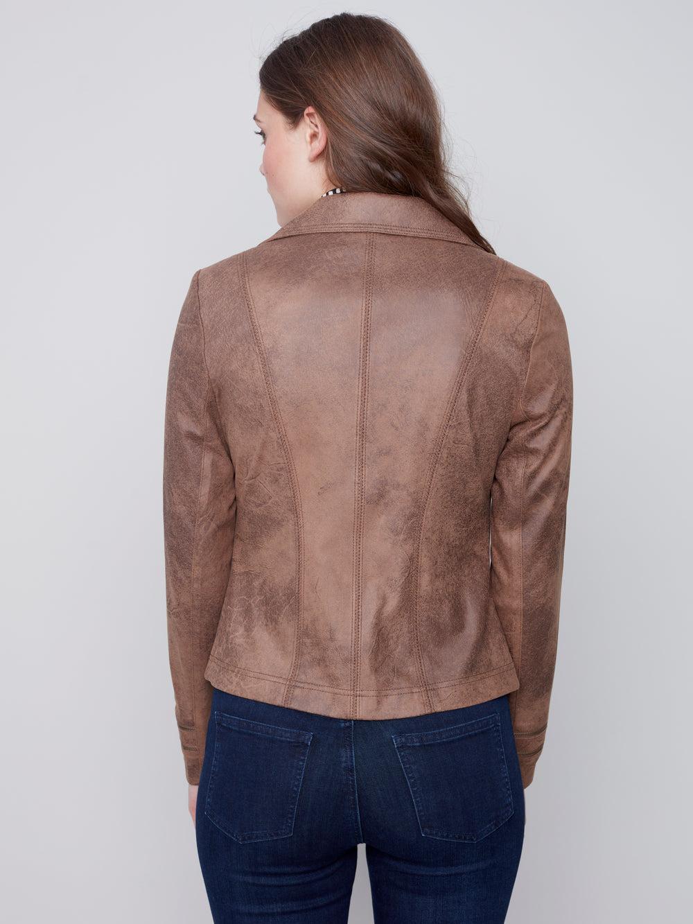 Order Charlie B: Vintage Faux Leather Perfecto Jacket Orchid Online