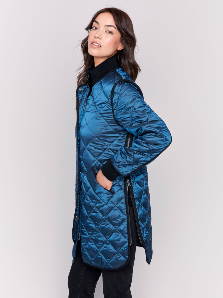 PEACOCK QUILTED COAT