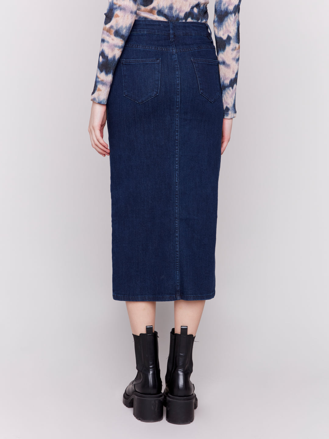 DENIM SKIRT WITH SLIT