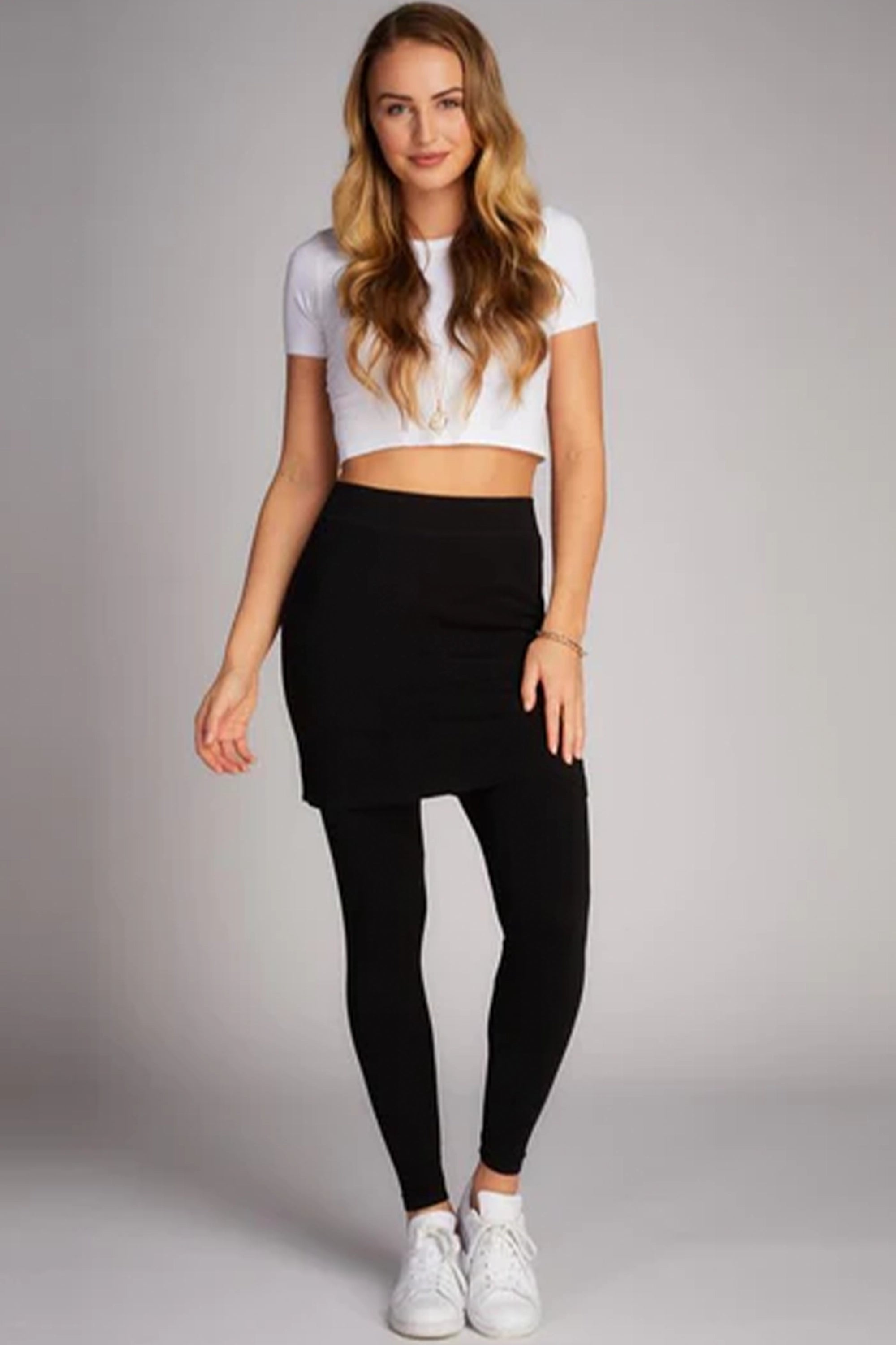 Zara Black Skirt w Attached Leggings, medium | eBay