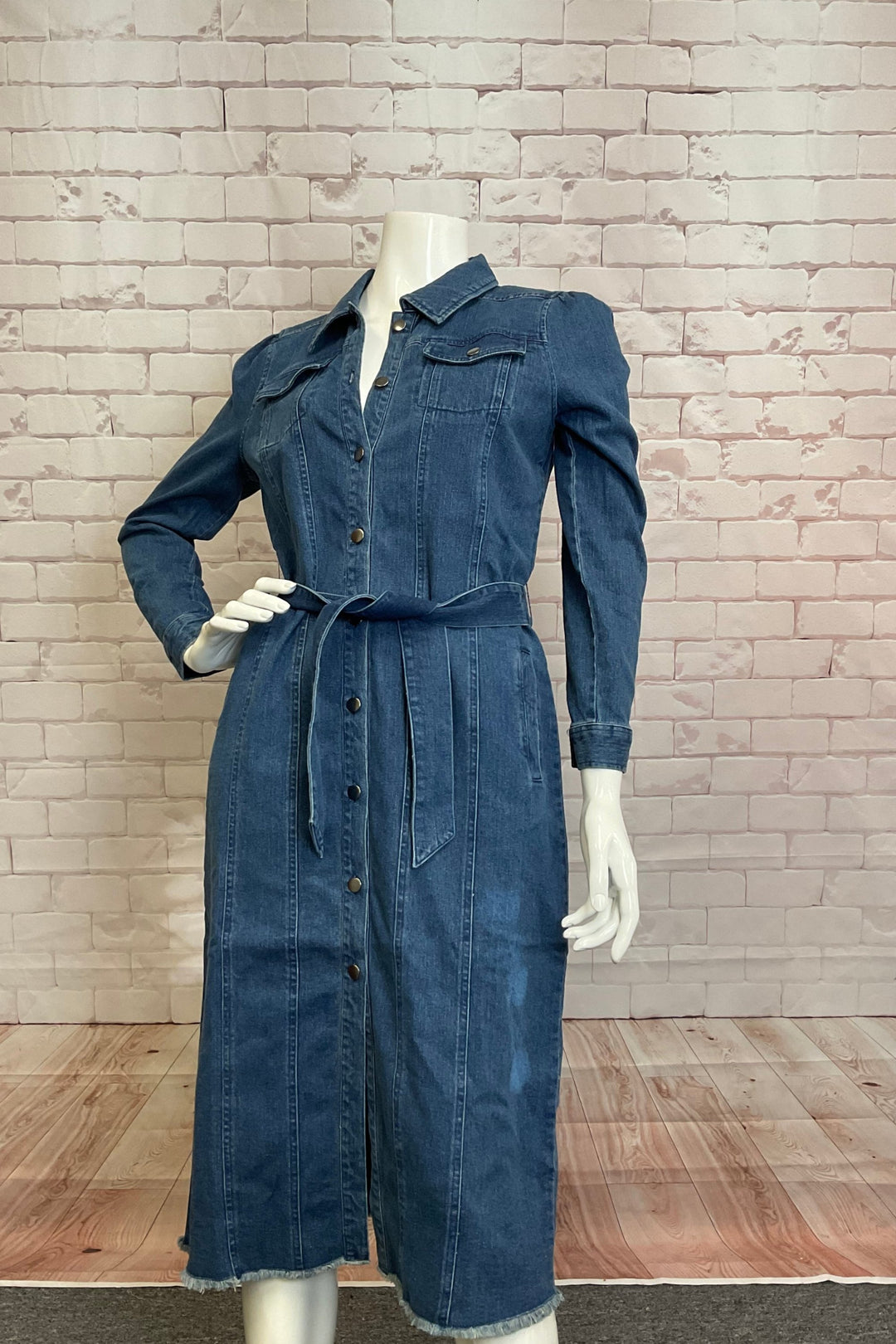 MEDIUM WASH DENIM DUSTER/DRESS – Aldila Boutique