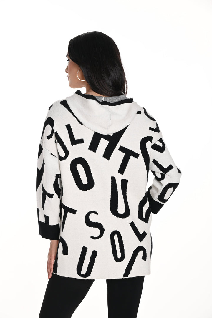 LETTER PRINT ZIP HOODIE