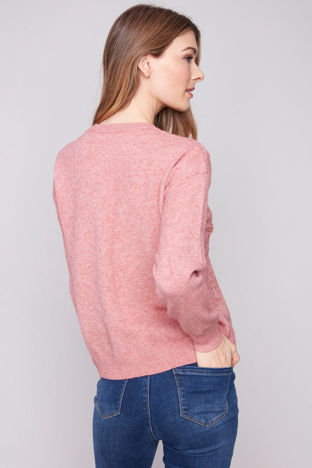 LS TOP WITH TONAL FLORAL EMBROIDERY