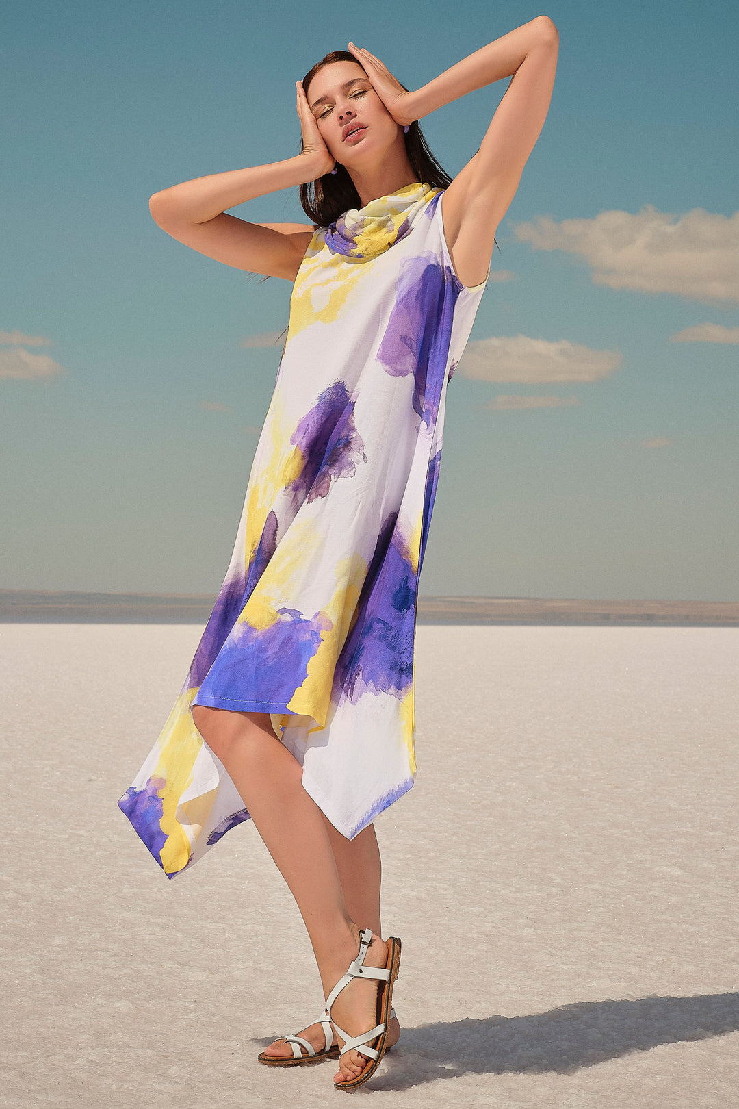 Ever Sassy Spring 2024 The free-flowing design and cowl neck evoke a sense of freedom, while the stunning touch of nature print adds a touch of adventure! 