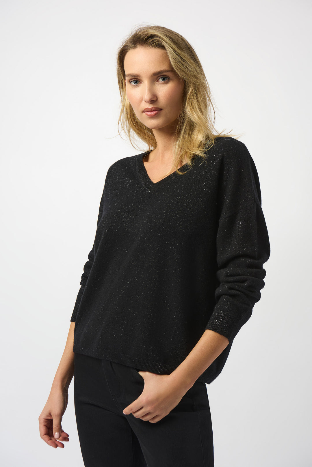 WOOL LS V-NECK SWEATER TOP