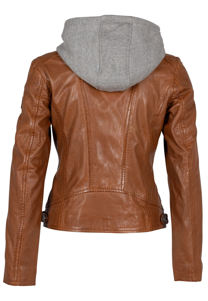 REAL LEATHER JACKET WITH HOOD