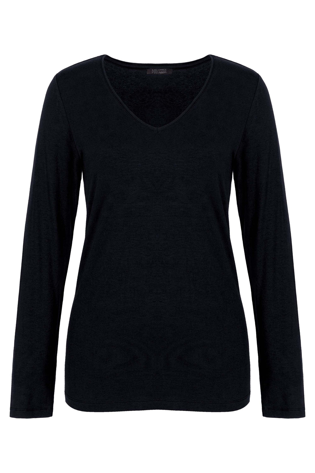 Long sleeve V neck top in navy