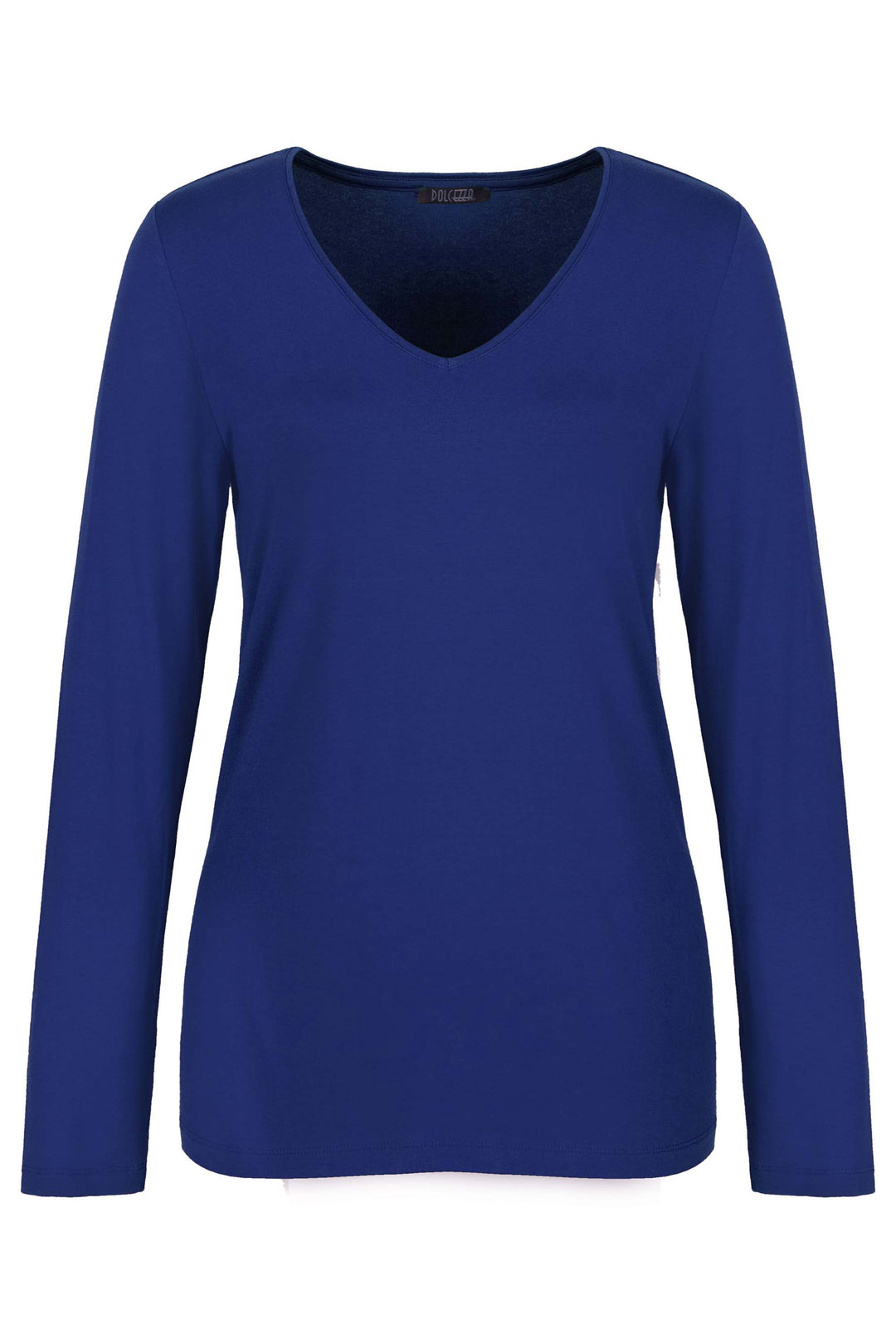 Long sleeve v neck top in navy