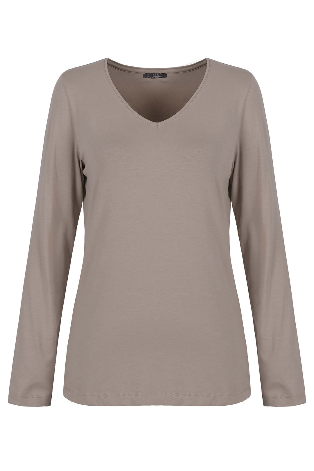 Long sleeve top in stone on white background