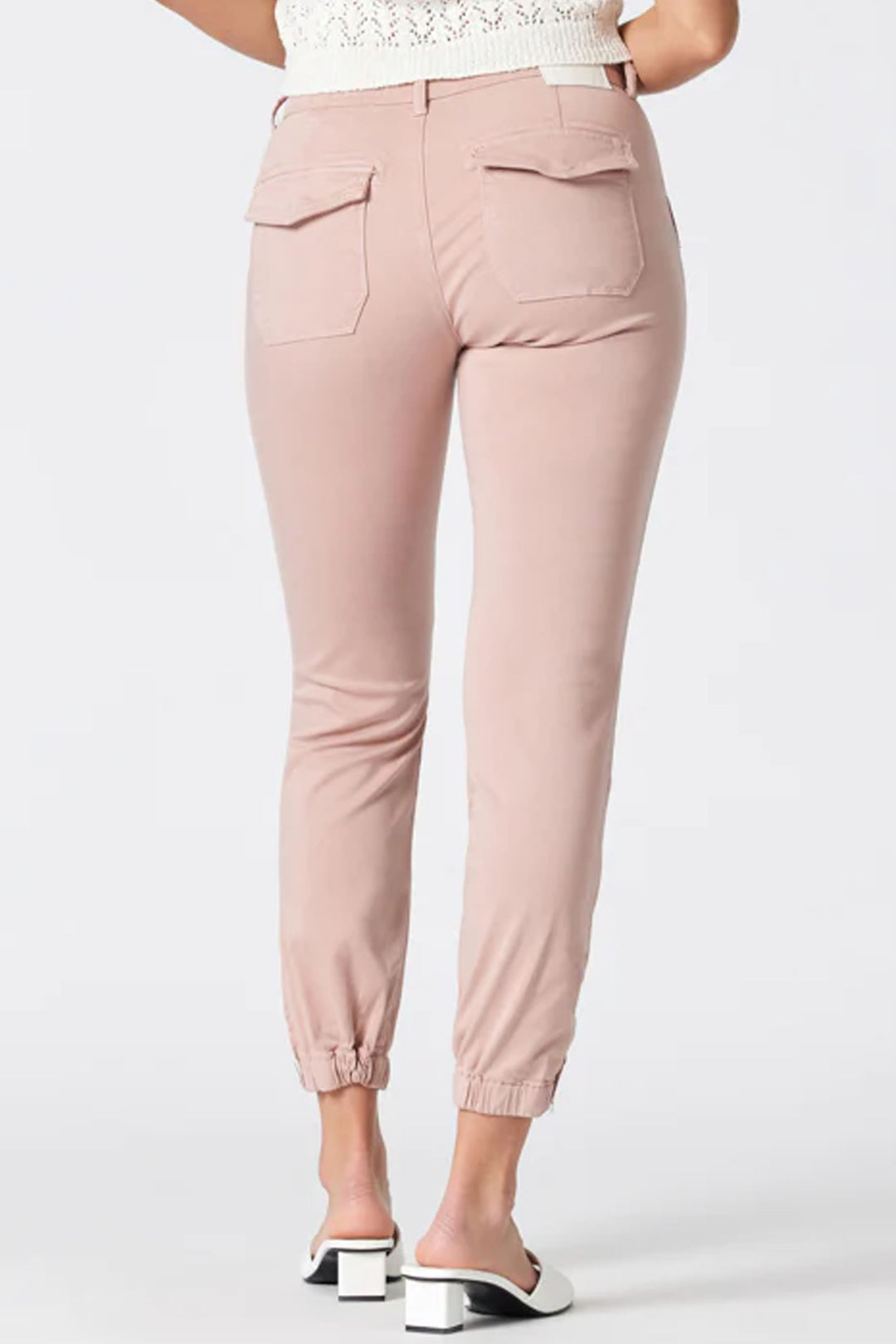 Mavi Jeans Spring 2023 women's casual cotton light pink cropped slim cargo pants - back